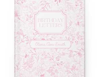 Birthday Letters Personalized Journal Birthday Keepsake Journal Customized Birthday Memory Book New Girl Baby Shower Gift for New Mom Toile