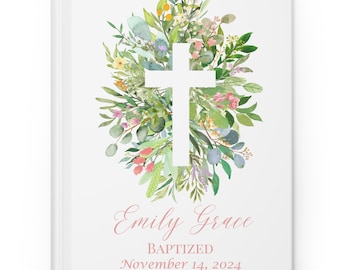 Baptism Gift, Custom Baptism Journal, Christening Gifts, Personalized Prayer Journal, Christian Baptism Confirmation Keepsake, Faith Cross