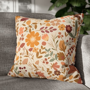 Herbst-Kissenbezug, Herbst-Kissenbezug 18 x 18, Herbst-Blumen-Kissenbezug, Herbstfarben Boho-Kissenbezug