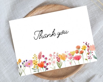 PRINTED Bouquet Art Thank You Cards, Flat Cards, Thank You Card, Flower Bouquet Card, Glossy Print Card, Blank Card, Flora Greeting Card - UK - View #5