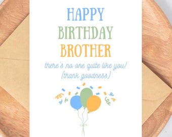 Carte d'anniversaire frère, carte d'anniversaire pour frère, cartes d'anniversaire frère drôles, cartes d'anniversaire pour blague frère, carte frère joyeux anniversaire
