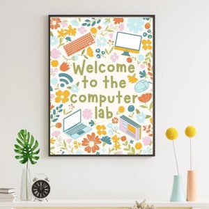 Computer Lab Room Decor, Welcome to Computer Lab Sign, Computer Lab ...