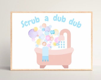 Kids Bathroom Wall Art, Kids Bathroom Prints, Kids Bathroom Sign, Kids Bathroom Decor, kids Bath wall Art, bathtub bubbles wall art