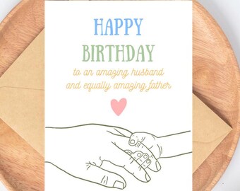 Husband Birthday Card, Birthday Card for Husband Father Gift, Husband dad birthday card, Husband Bday Card