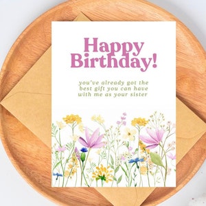 Cartes d'anniversaire soeur, carte d'anniversaire pour soeur, carte d'anniversaire soeur soeur, cartes d'anniversaire soeur drôle, carte de joyeux anniversaire violet pour soeur