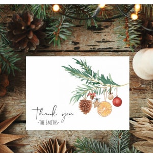 Biglietti di ringraziamento per Natale, biglietti di ringraziamento per le feste, set di biglietti di ringraziamento natalizi personalizzati all'ingrosso, biglietti di ringraziamento per le feste Holly Stationery
