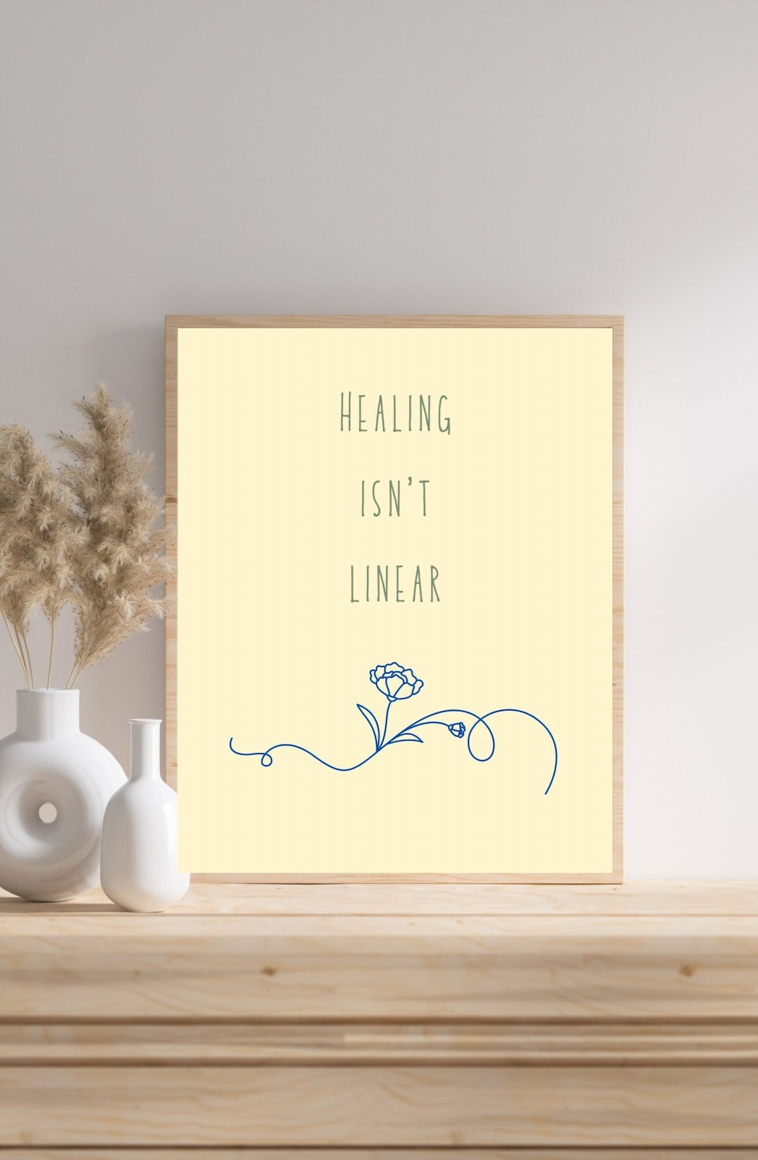 Healing Isnt Linear Print Healing Quote Art Therapy Wall Etsy