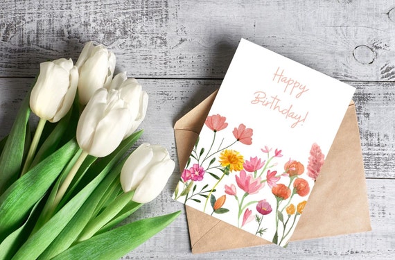 Set Di 2 Biglietti D'Auguri Di Compleanno WBdesignz Con Buste - Motivo Fiori Rosa, Formato DIN A6, Carta Premium 300g/m², 'Alles Liebe'