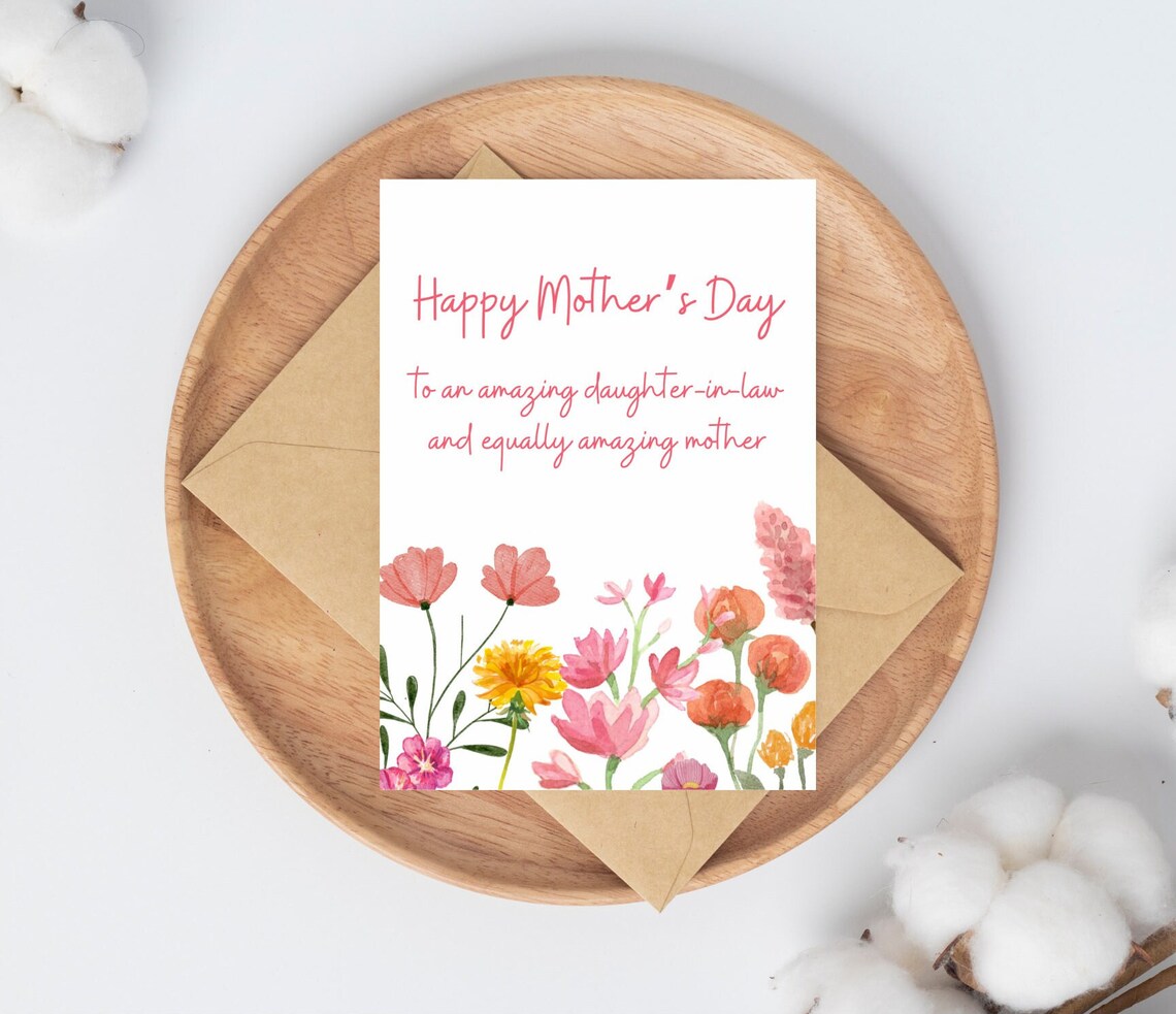 Mother's Day Card for Daughter in Law, Daughter in Law Mothers Day ...