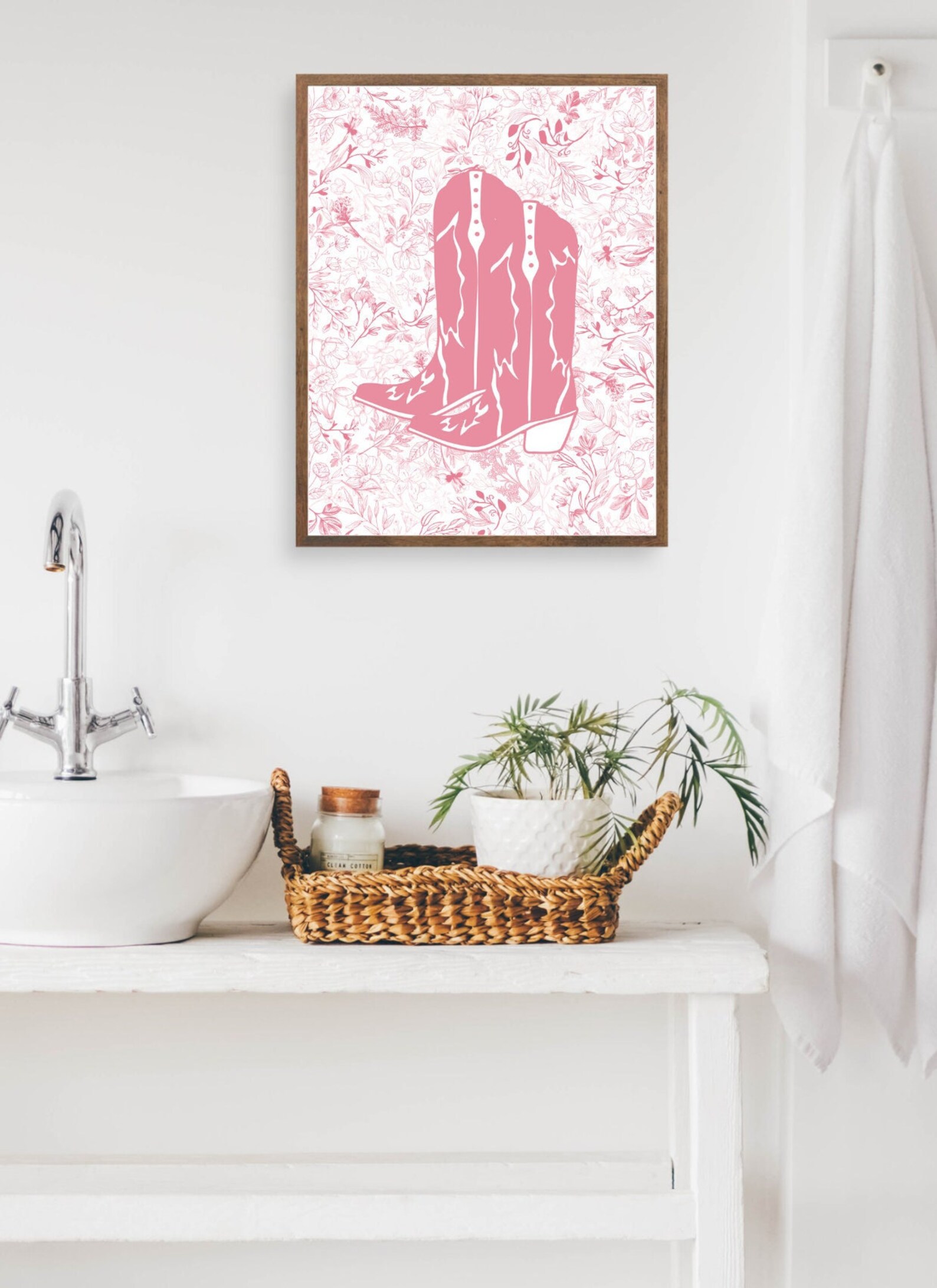 Pink Cowgirl Print, Trendy Cowgirl Wall Art, Retro Pink Western Poster ...
