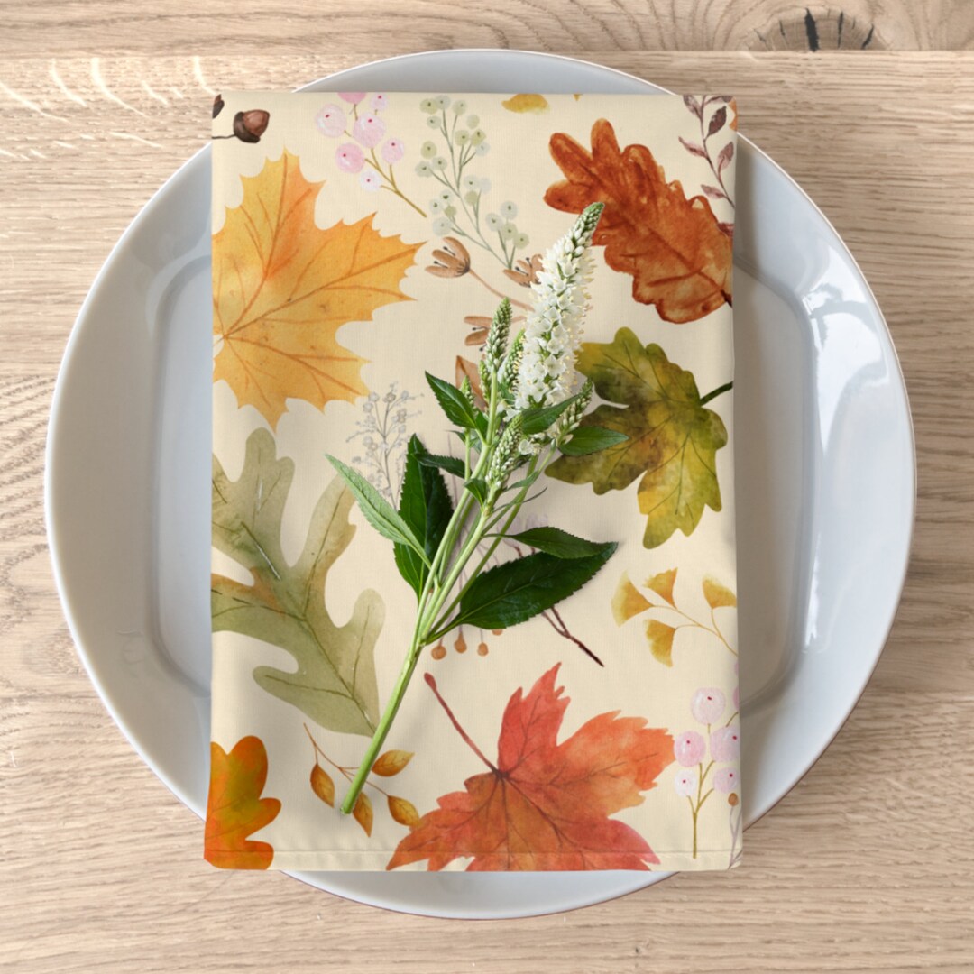 Fall Napkins Autumn Napkins Fall Leaves Napkins Autumnal Etsy