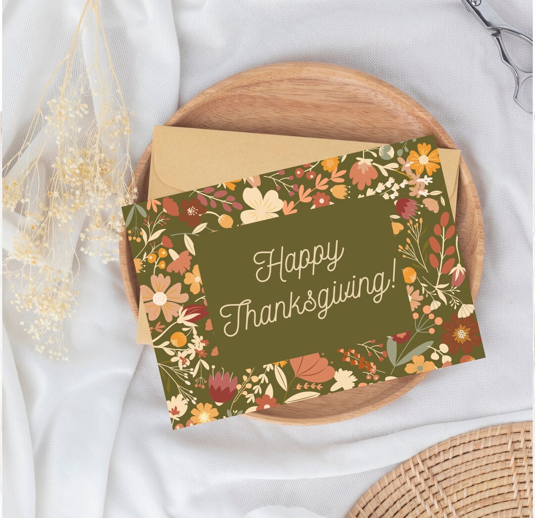 Thanksgiving Card Happy Thanksgiving Card Pack Set of Etsy