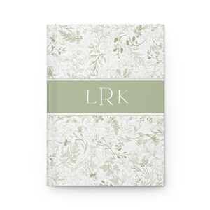 Monogramm Journal Personalisierte Initial Journal für Frauen Geschenke Benutzerdefinierte Buchstabe Notizbuch Toile Chinoiserie Journal Hellblau Grand Millennial Sage