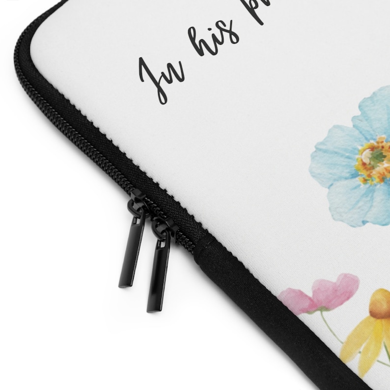 Christian Laptop Sleeve, Scripture laptop cover, bible verse laptop sleeve, Christian floral laptop case, Christian Ebook cases image 4