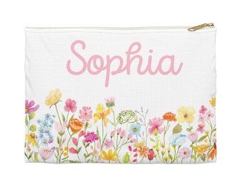 Custom Name Pencil Case, Personalized Pencil Pouch, Back to School Gifts, Customized School Supplies, Canvas Zipper Pouch, School Acessories