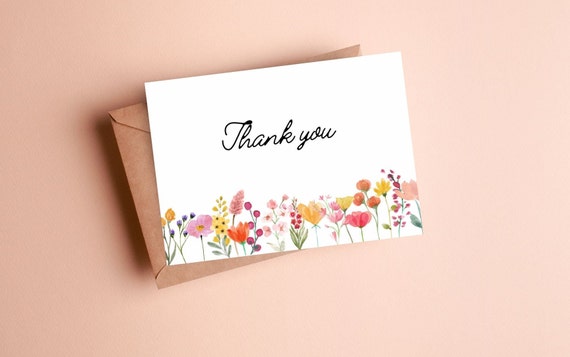 Floral Thank You Cards With Envelopes,20Pack - 4x6 Seychelles