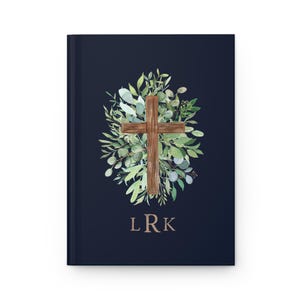 Customized mens journal, Christian mens journal cross, mens monogram notebook, gifts for son, fathers day gifts husband brother