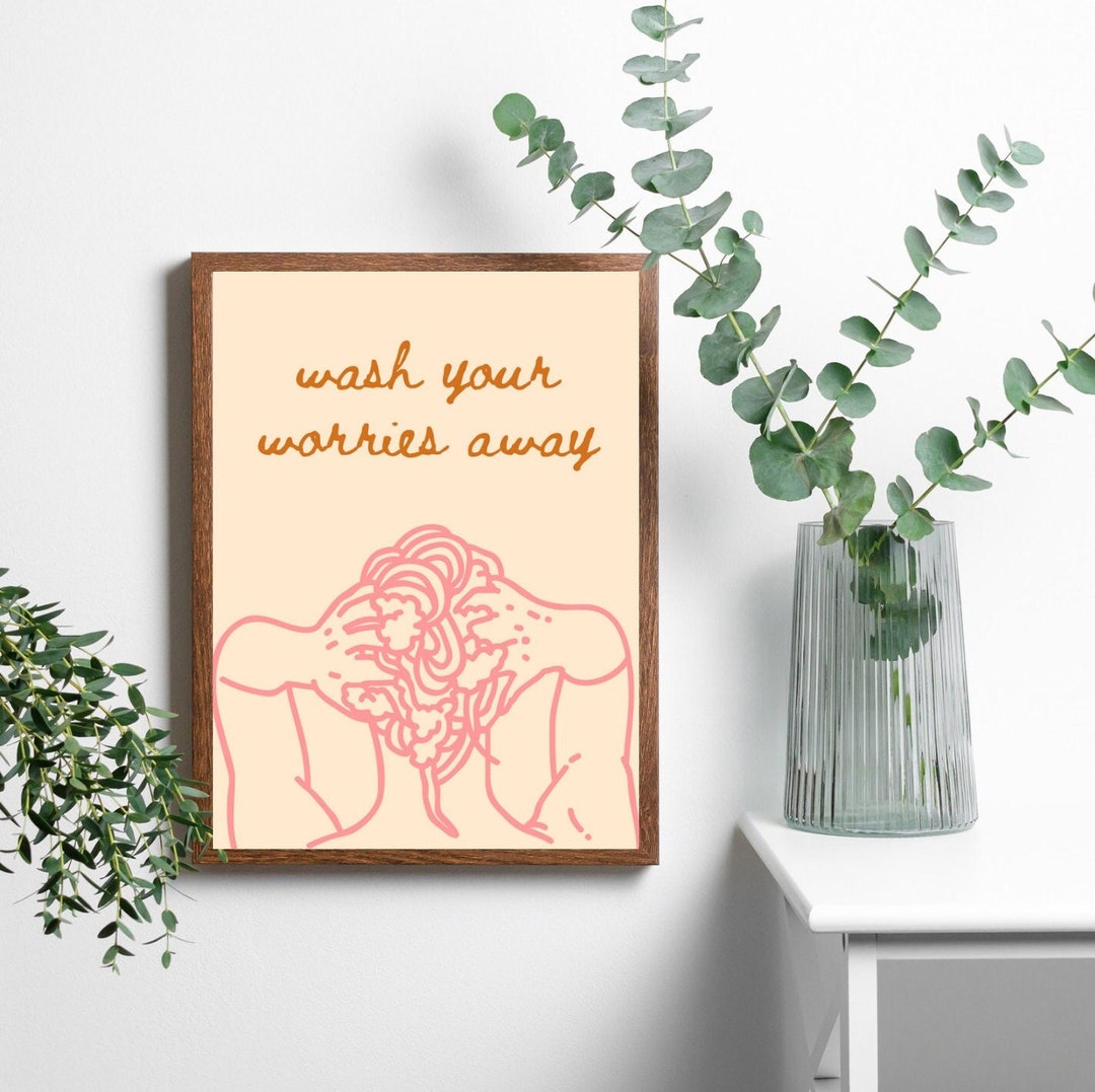 Womens Bathroom Wall Art Boho Bathroom Wall Art Girl Etsy