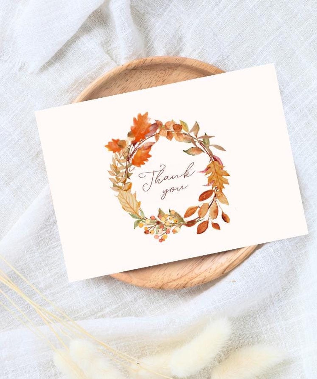 Thank You Cards Fall Autumn Thank You Card Set Thanksgiving Thank You ...