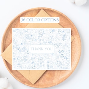 Bedankkaarten Bloemen Toile Chinoiserie Bedankkaarten Set Chique bloem bedankkaartje Kaartpakket met envelop bedankbriefje bulk bulk