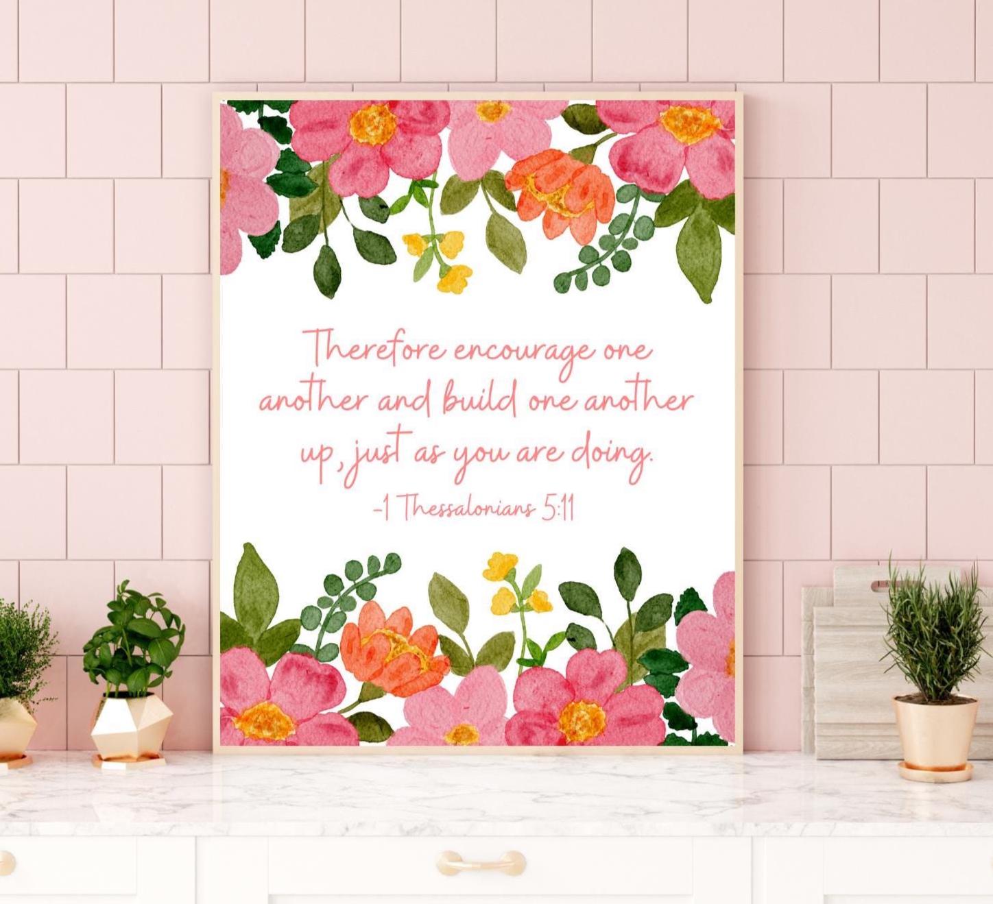 Christian Wall Art, Encourage One Another Build Each Other up Scripture ...