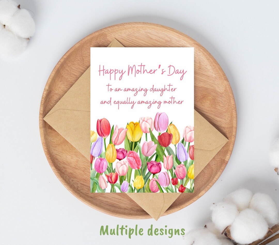 Mother's Day Card for Daughter, Daughter Mothers Day Cards, Floral ...