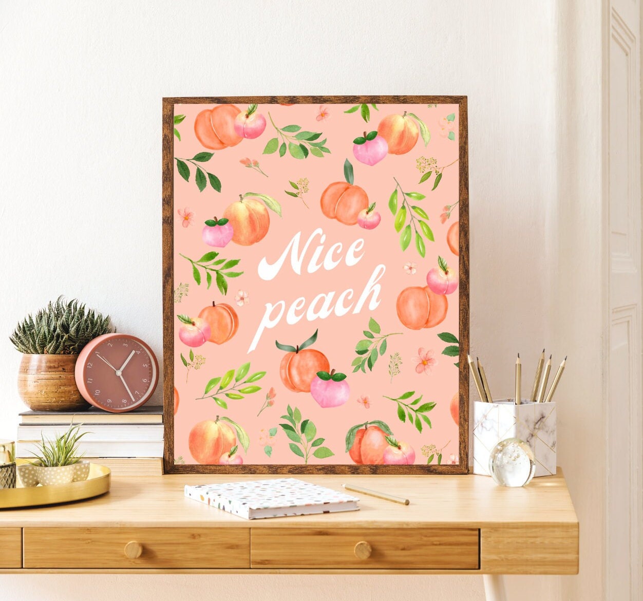 Peach Bathroom Decor, Bathroom Peaches Wall Art, Nice Peach Print