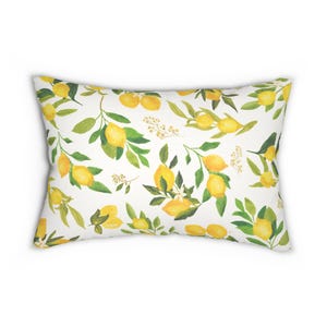 Lemon pillow, Lemon lumbar pillow, Lemon Pattern throw pillow, decorative Lemon pillow, Summer Lumbar pillow Tuscany, Gifts for Mom image 4