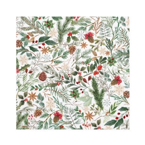 Winter Napkin Set, Holly Berry table decor, Watercolor Christmas table napkins, Botanical Winter Dining Napkins, Classy Holiday Napkins