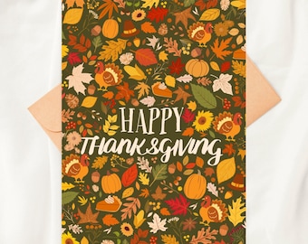 Thanksgiving cards, Happy Thanksgiving card pack, set of Thanksgiving cards, Custom Thanksgiving card turkey, Personalized Thanksgiving card