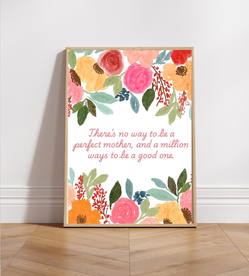 Motherhood quote print, Postpartum new mom gift, affirmation for mom, maternal mental health art, postpartum quote wall art, motherhood art image 1