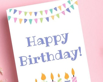 20 Biglietti Di Compleanno Per Bambini Con Buste – Colori Pastello – FSC E Made In UK