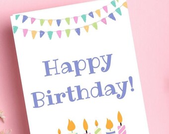 20 Biglietti Di Compleanno Per Bambini Con Buste – Colori Pastello – FSC E Made In UK