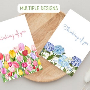 Carte Thinking of you, assortiment de cartes Thinking of you, carte vous manquez, carte d'envoi d'amour, carte deuil, jeu de cartes floral pensée à vous