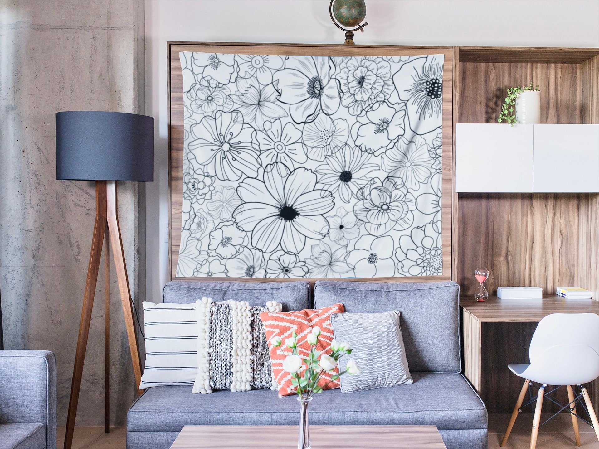 White Tapestry Etsy