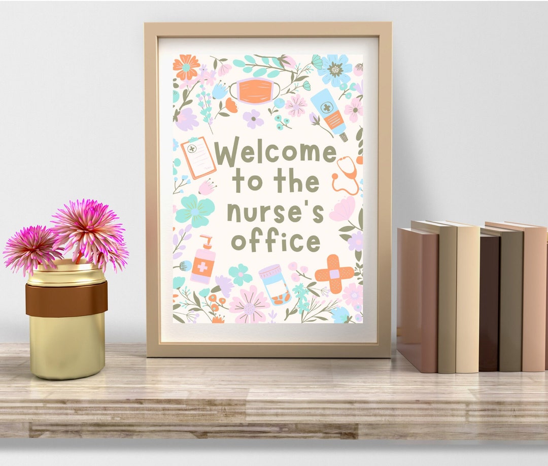 Nurse Office Decor Nurse Door Sign Digital School Nurse Office Sign
