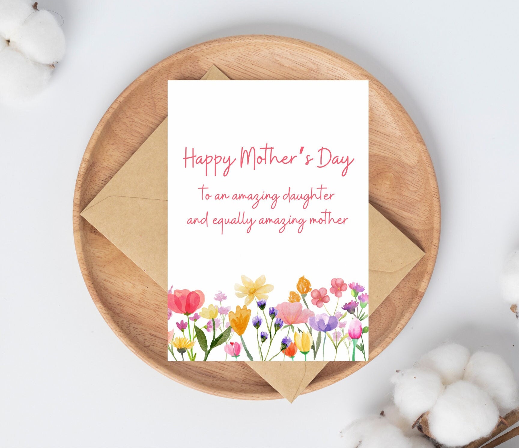Mother's Day Card for Daughter, Daughter Mothers Day Cards, Floral ...