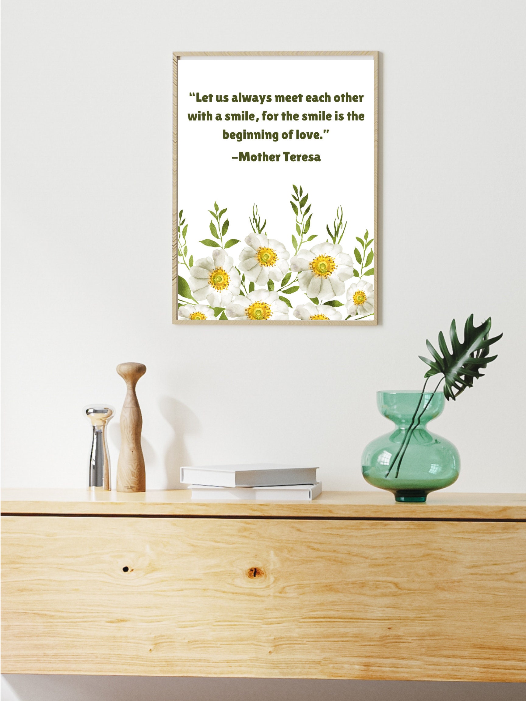 Mother Teresa Print Mother Teresa Quote Wall Art Mother - Etsy