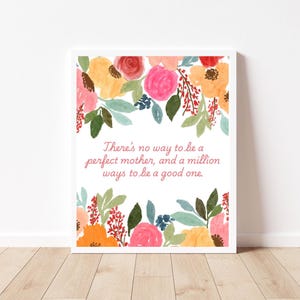 Motherhood quote print, Postpartum new mom gift, affirmation for mom, maternal mental health art, postpartum quote wall art, motherhood art image 3