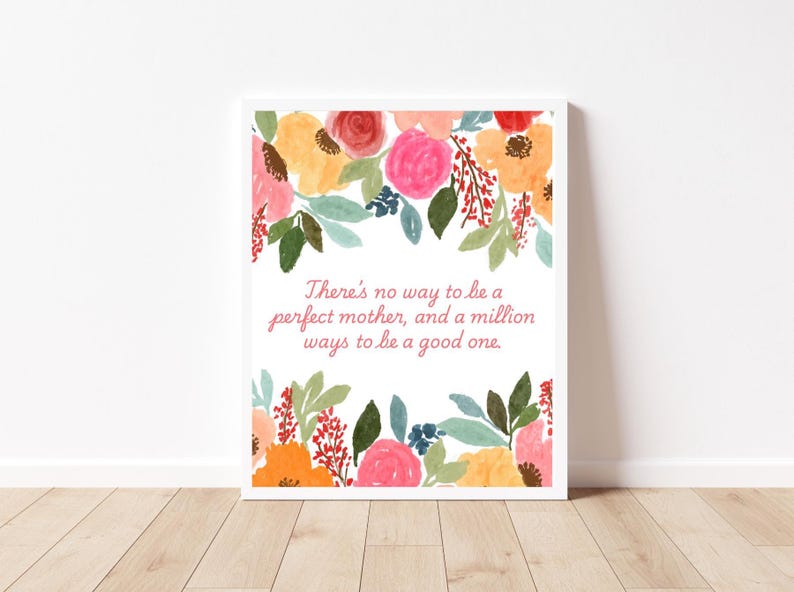Motherhood quote print, Postpartum new mom gift, affirmation for mom, maternal mental health art, postpartum quote wall art, motherhood art image 3