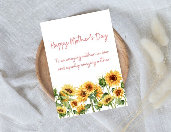 Mother-in-law Christmas Perfect Gifts, Mother-in-law Sunflower Bracelet, Motivational Mother-in-law Message Card Gifts, Birthday Gifts for Mother-In
