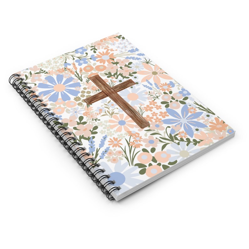 Cross Notebook Cross Notebook, Prayer Notebook, Christian Floral Notebook, Flower ...