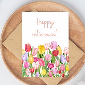 Cartes de retraite, carte de retraite, carte de retraite pour collègue de travail, assortiment simple de cartes de retraite heureuse, carte de retraite fleurie