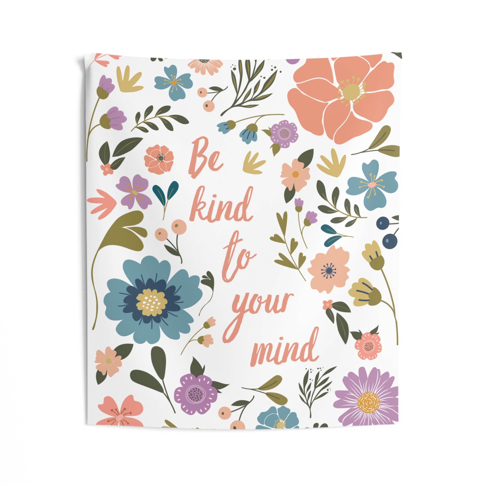 Tapestry Wall Hanging, Be Kind to Your Mind Tapestry, Affirmation ...
