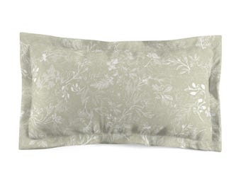 Fronha floral verde e branca, fronha floral vintage, fronhas padrão com flor de sálvia verde-claro, roupa de cama estilo toile, decoração de quarto estilo chinoiserie
