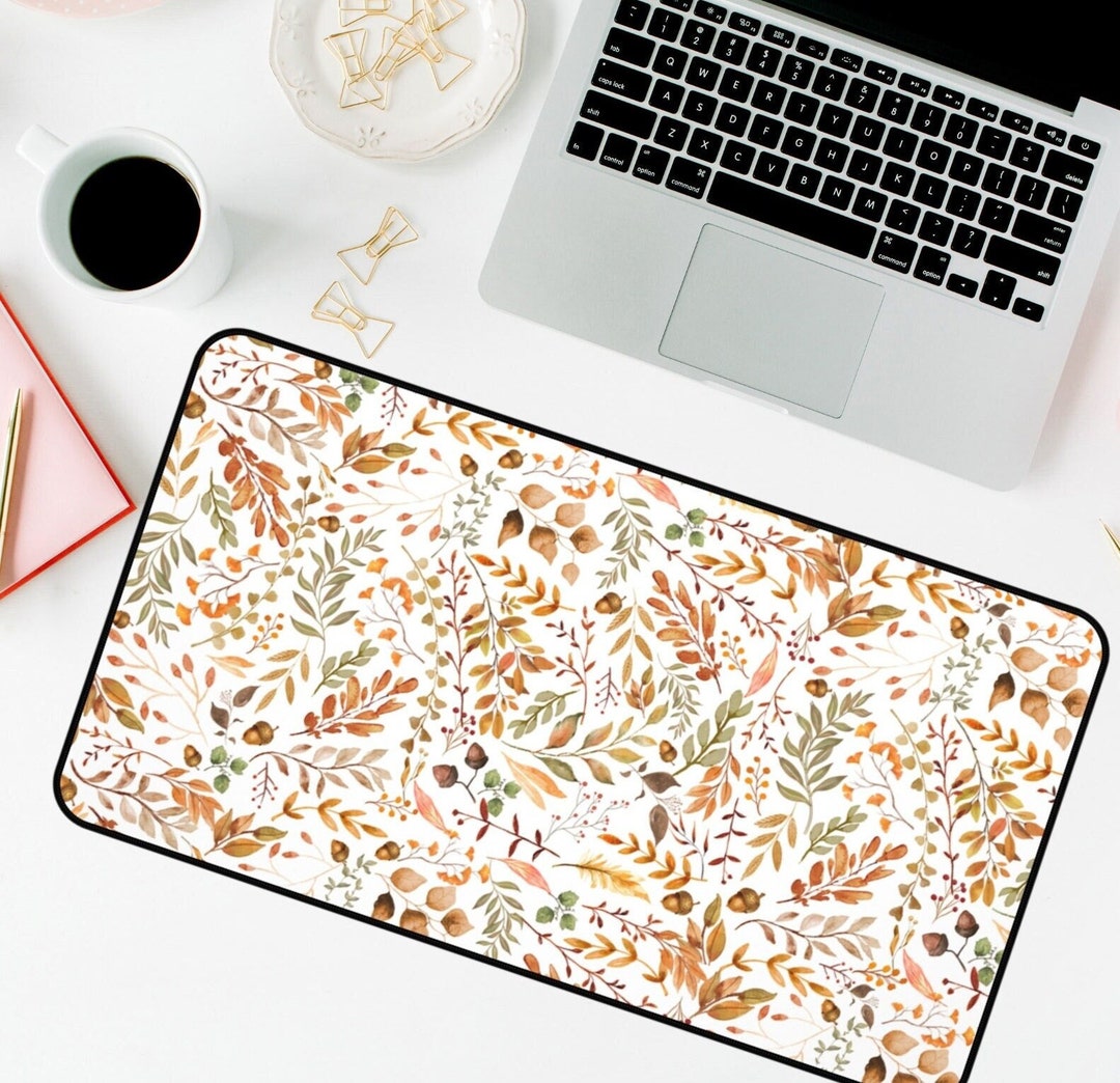 Fall Desk Mat, Autumn Leaves Desk Mat, Fall Foliage Desk Decor, Boho ...
