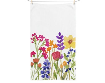 Toalla de mano, toalla de cocina, toalla de baño, toalla de flores silvestres, toalla de flores, toalla floral, regalo para mamá, regalo de inauguración de la casa, regalos para anfitrionas