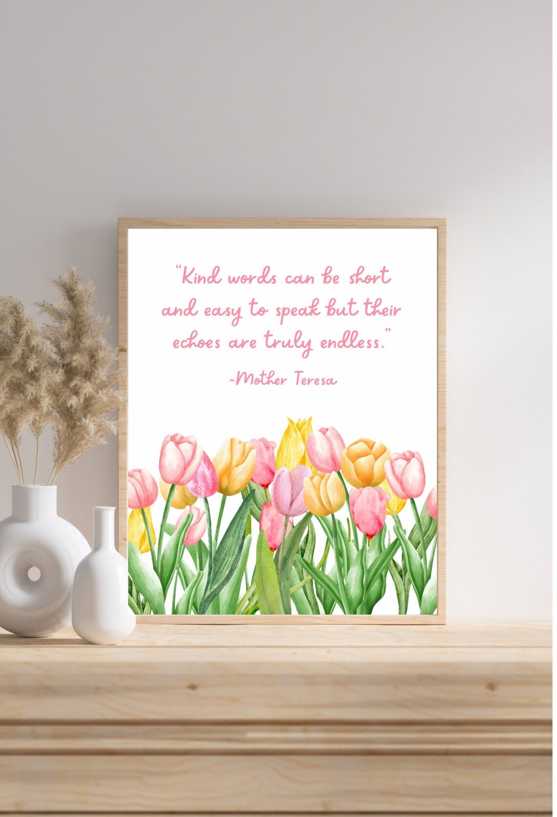 Mother Teresa Quote Print Tulip Quote Flower Art Kind Words - Etsy