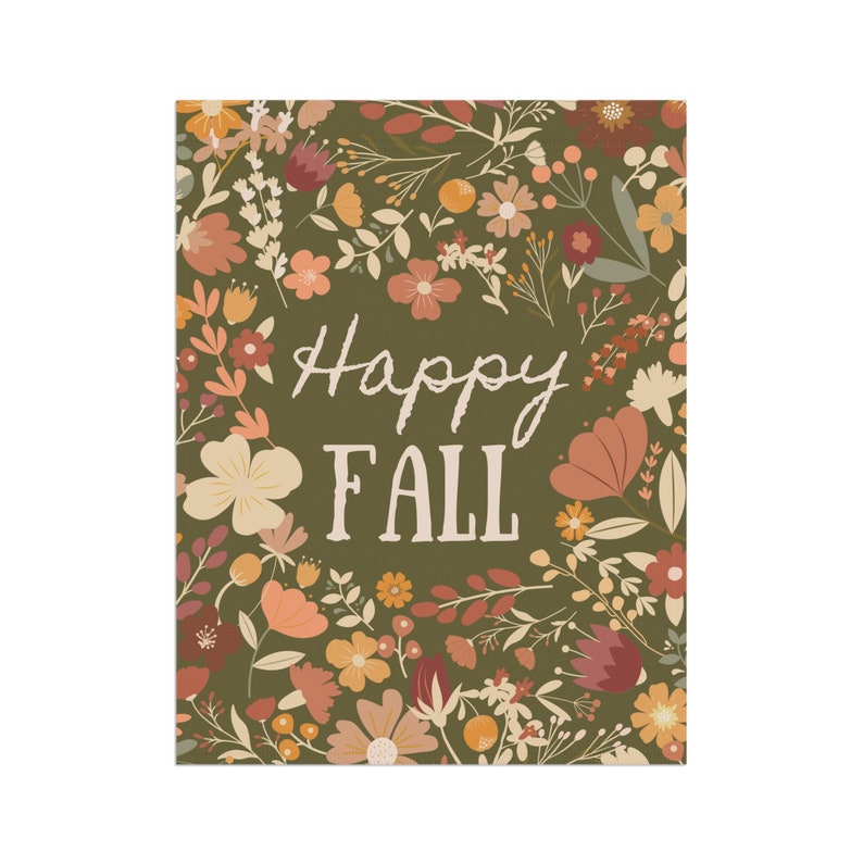 Bandiera autunnale, decorazioni autunnali per esterni, decorazioni autunnali per portici, bandiera autunnale per portici, bandiera autunnale per giardini floreali, striscione autunnale felice, bandiera verde con colori autunnali immagine 6
