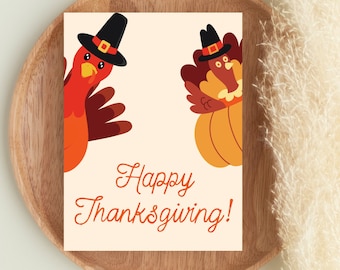 Danksagungskarten, Happy Thanksgiving-Kartenpaket, Satz von Danksagungskarten, Benutzerdefinierte Danksagungskarte Truthahn, personalisierte Danksagungskarte
